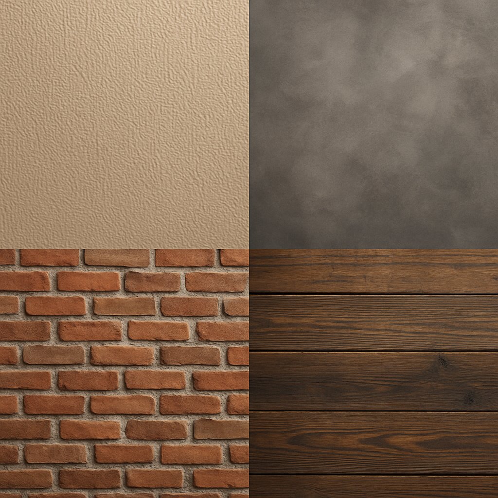 Diferentes tipos de texturas para parede em decoração